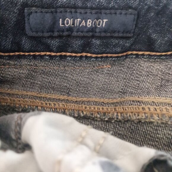 Lucky Brand Lolita Boot Cut Jeans 12/31 Blue Denim Raw Hem Great Condition - Picture 10 of 12